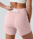 Short de yoga SoftlyZero™ Airy croisé taille haute 2-en-1 effet frais InstantCool 12,5 cm avec poches
