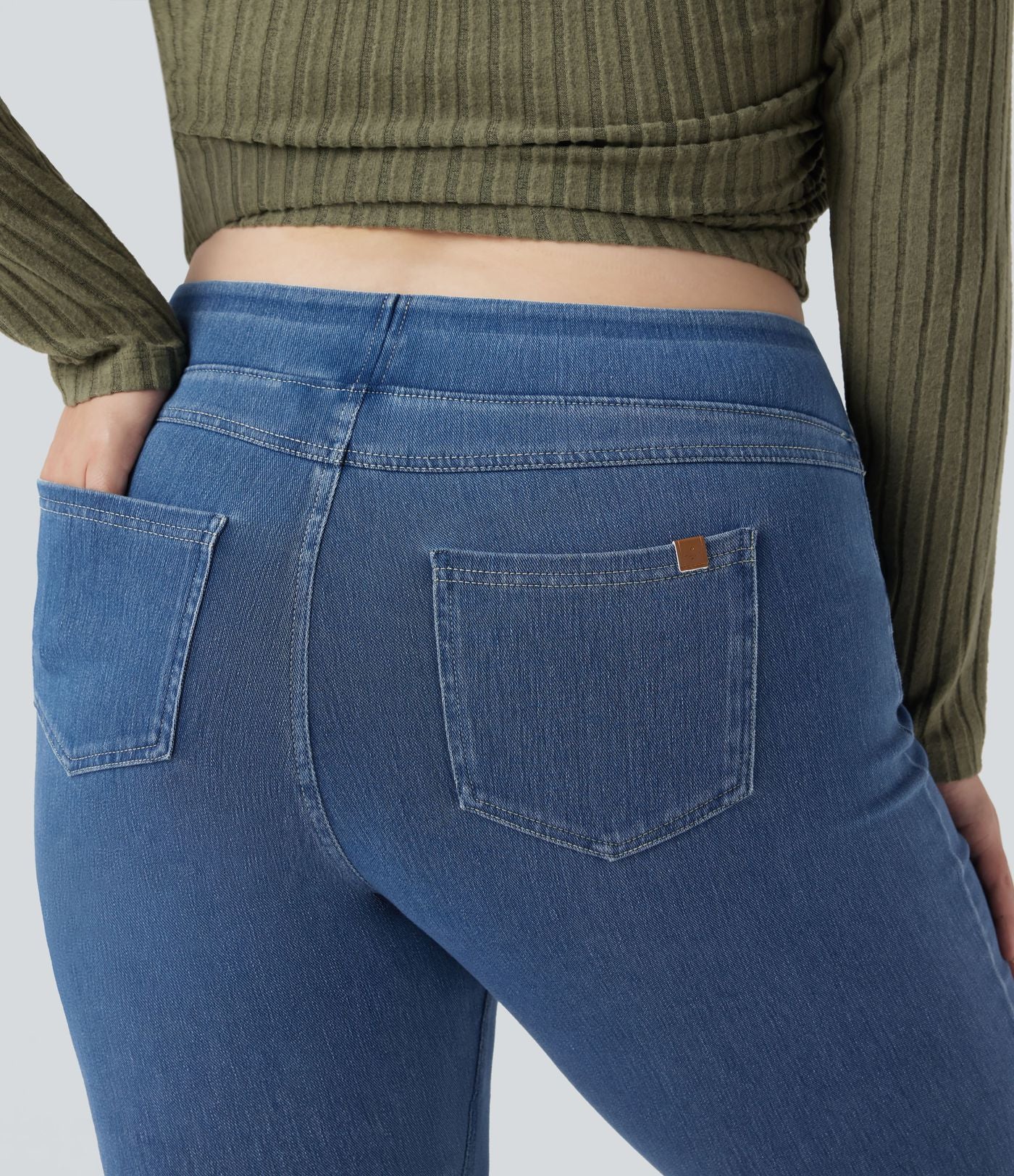 Halara Flex™ Jegging Casual Taille Haute Tricot Extensible Poche Latérale Arrière Grande Taille