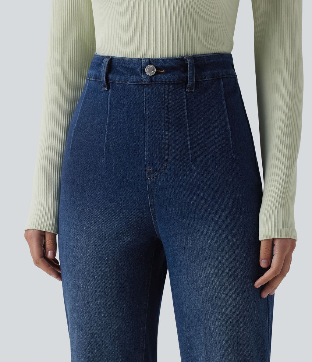Jean Halara Flex™ taille haute gainant coupe droite décontracté avec poches