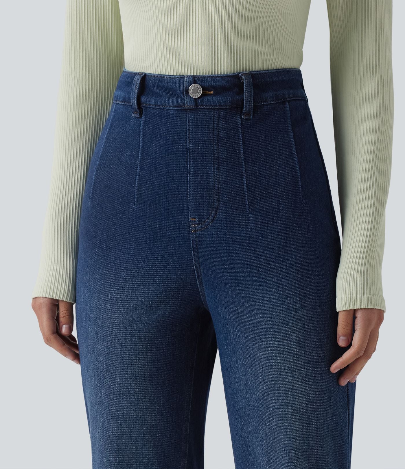Jean Halara Flex™ taille haute gainant coupe droite décontracté avec poches