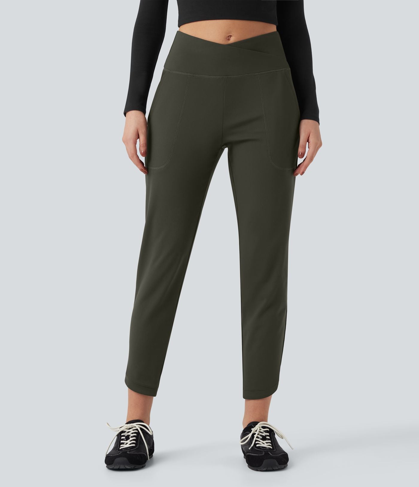 Pantalon fuselé croisé taille haute DayStretch avec poches