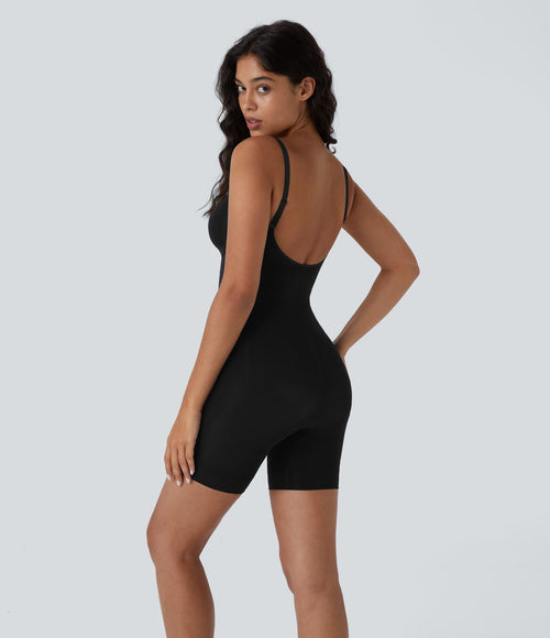 Body sculptant sans coutures à effet seconde peau, bretelles ajustables, dos nu, effet ventre plat et push-up fessier