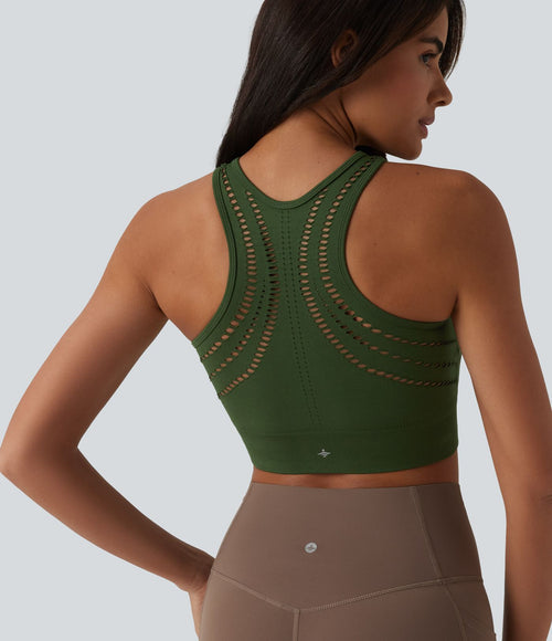 Brassière de sport yoga OneForm sans couture Flow maintien léger avec découpes et soutien-gorge intégré