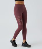 Legging yoga croisé taille haute avec mesh contrastant et boucle décorative DayStretch