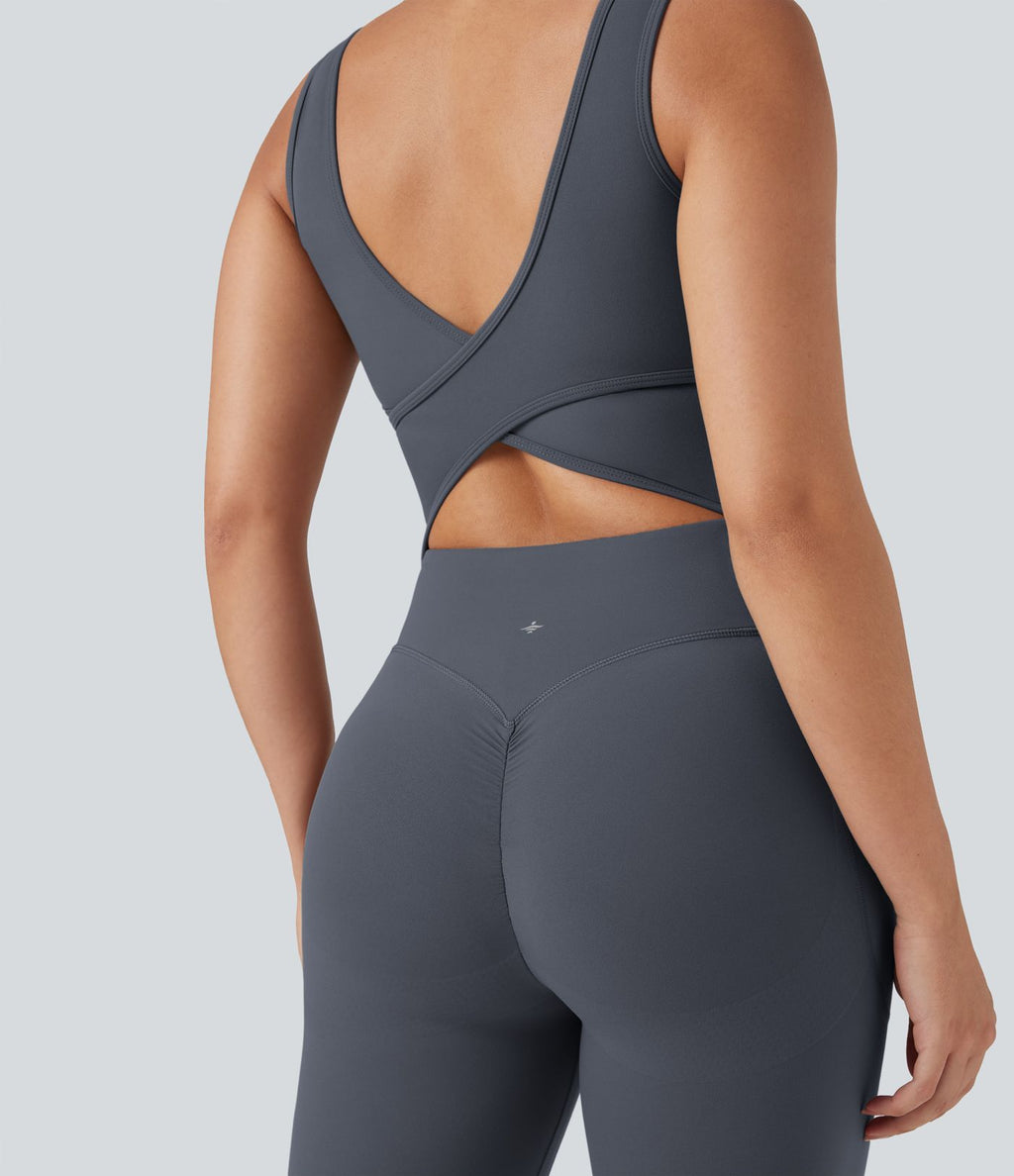 Combinaison de sport Halara UltraSculpt™ col V gainante push-up à poches