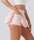 Jupe micro mini bouffante 2-en-1 de danse taille basse avec poche