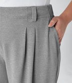 Halara Flex™ Pantalon tailleur Grande taille à Taille Haute, Poches Latérales Plissées, Jambes Larges, en Tissu Gaufré