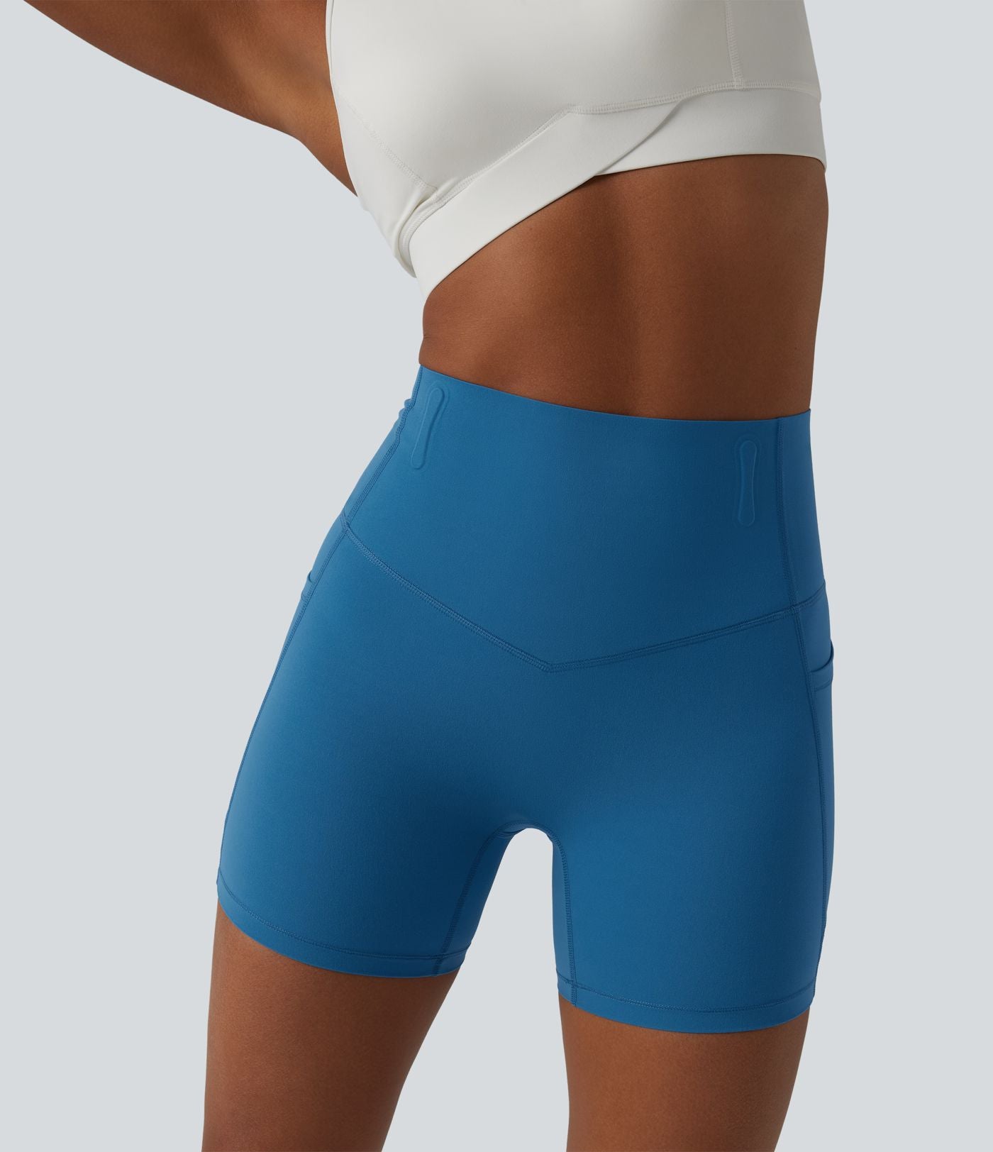Short cycliste de yoga ventre plat Halara UltraSculpt™, taille haute, anti-roulis, 12,5 cm, avec poches