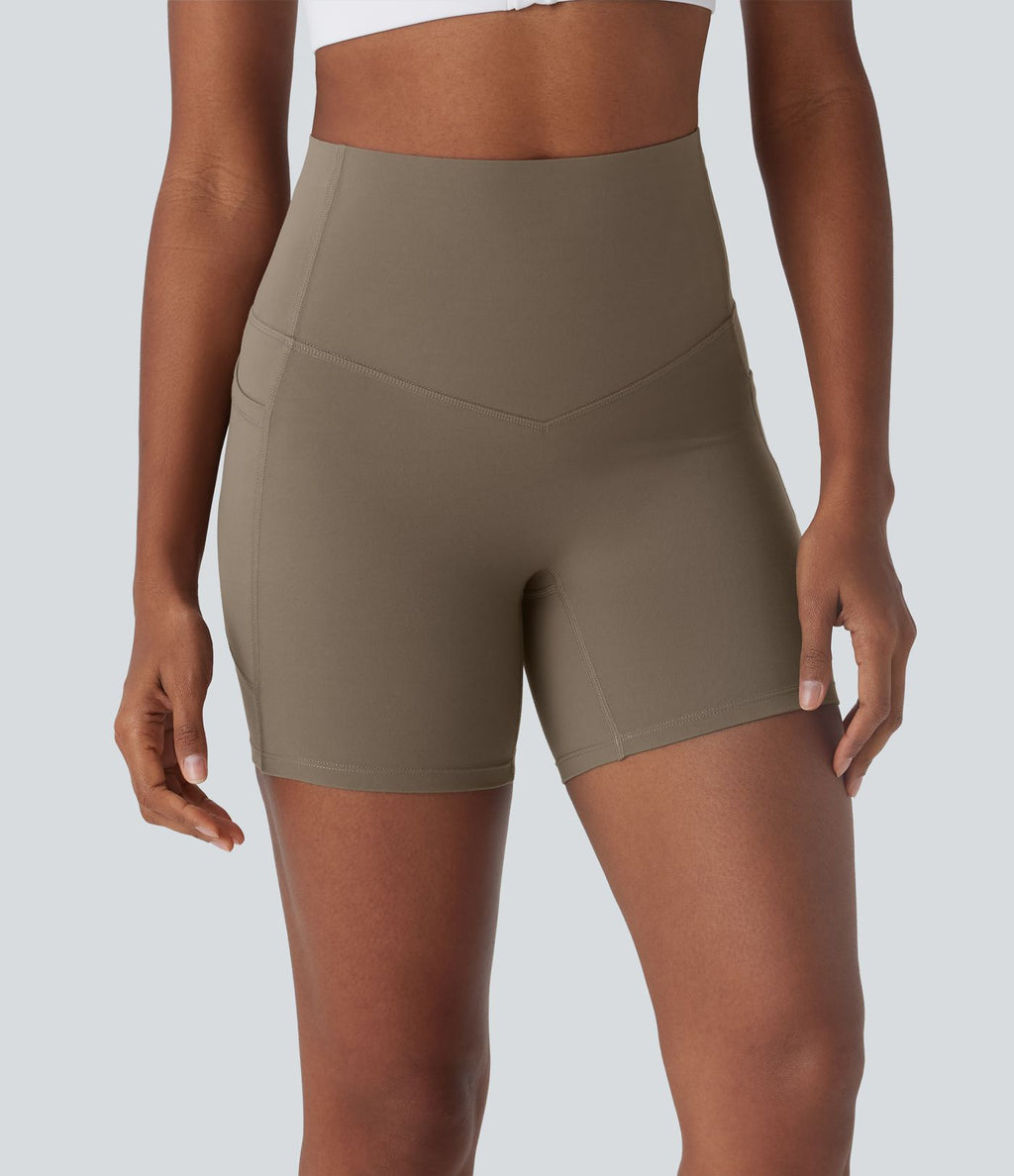 Short cycliste 12,5 cm d'entraînement gainant galbant taille haute avec poches Halara UltraSculpt™