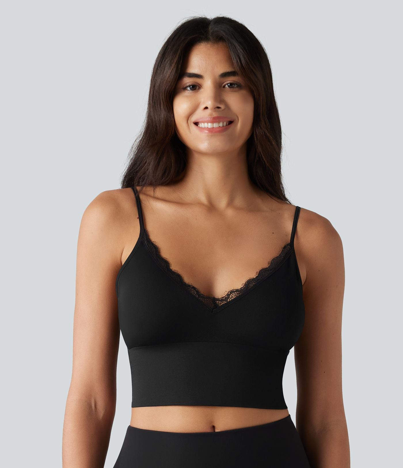 Brassière de sport décontractée OneForm Seamless Flow à maintien léger et dentelle contrastée