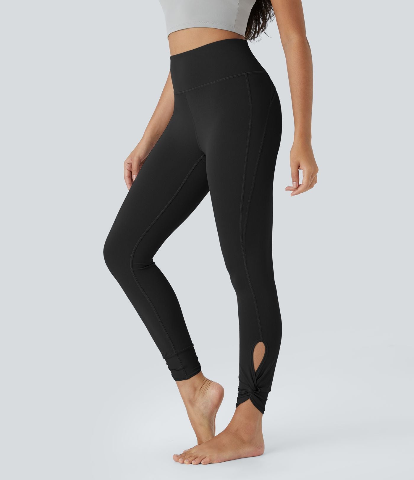 Softlyzero™ Leggings de Yoga Taille Haute avec Poche Arrière Découpée et Torsadée