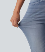Halara Flex™ Jean slim casual capri taille haute avec fentes et poches