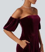 Combinaison velours bustier fendue manches bouffantes - Easy Peasy