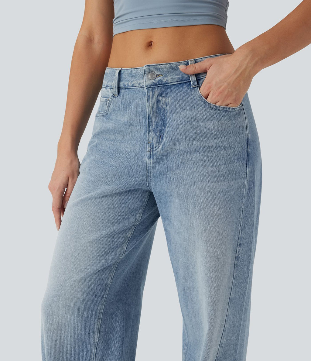 Jean décontracté Halara Flex™ jambe large taille basse avec poches