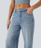 Jean décontracté Halara Flex™ jambe large taille basse avec poches