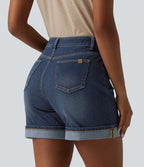 Short en jean Halara Flex™ casual taille haute 15 cm avec poches