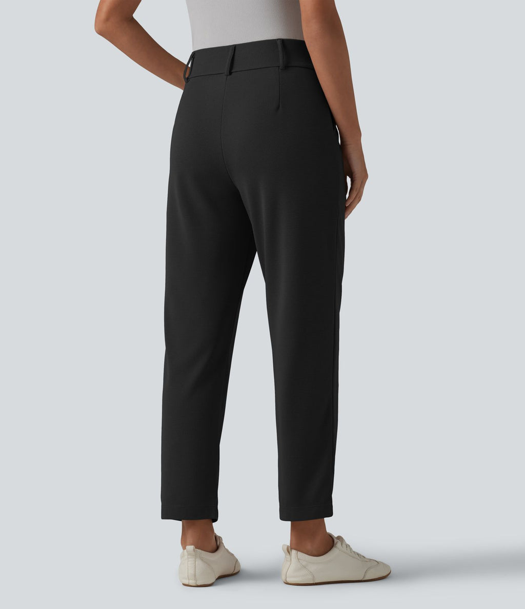 Halara Flex™ Pantalon tailleur fuselé taille haute en tissu gaufré avec poches