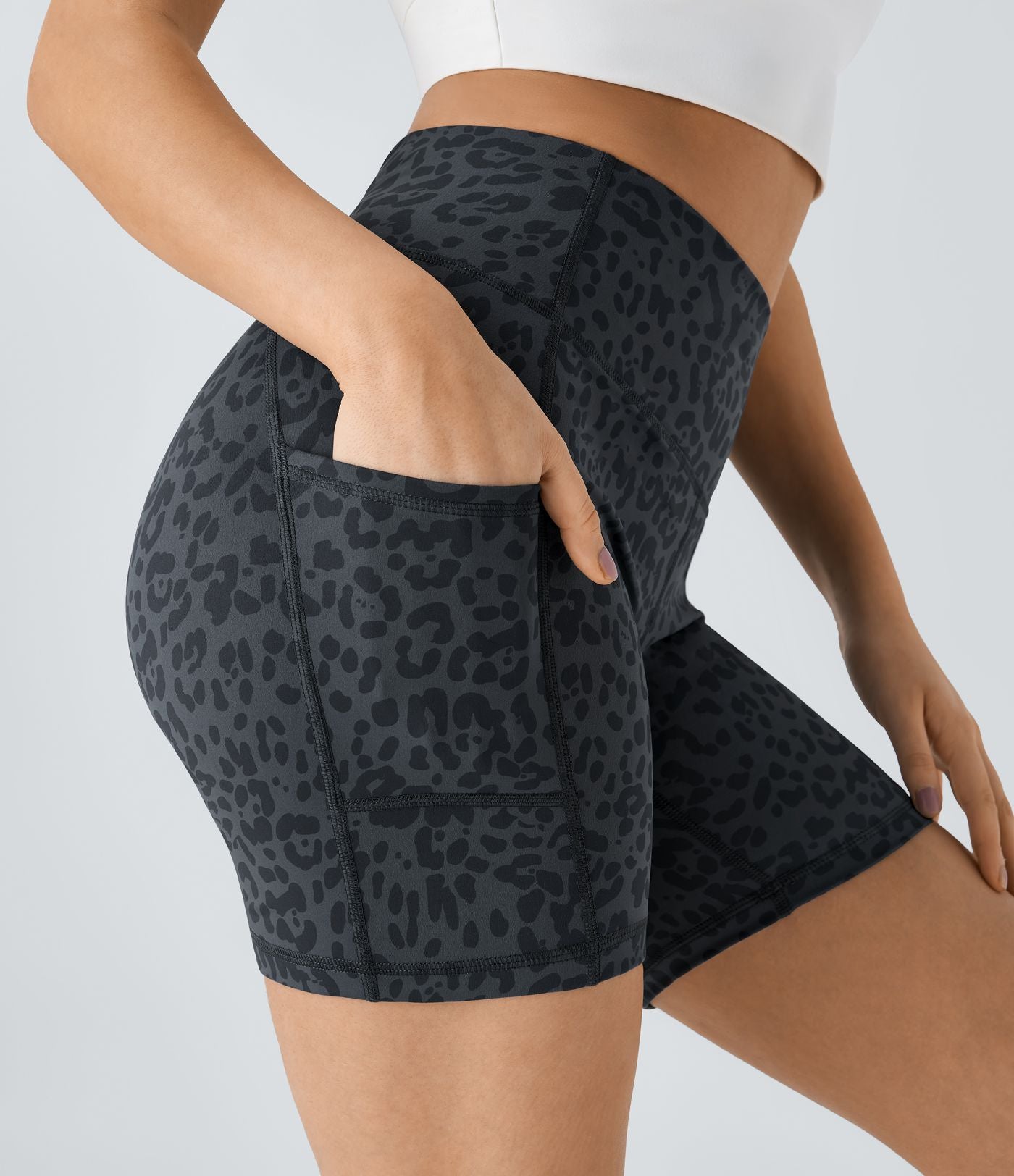 Short Course Biker Yoga Taille Haute avec Poches Latérales