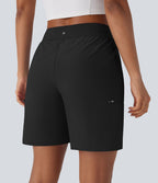 Short de randonnée à taille moyenne avec cordon de serrage et poches multiples à fermeture éclair, résistant à l'eau et à l'usure