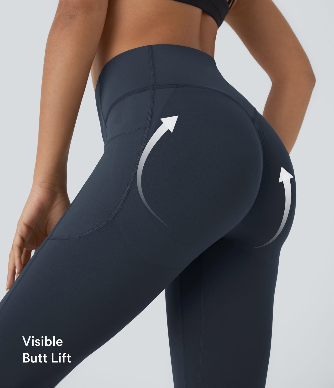 Legging corsaire d'entraînement gainant galbant taille haute avec effet scrunch et poches Halara UltraSculpt™