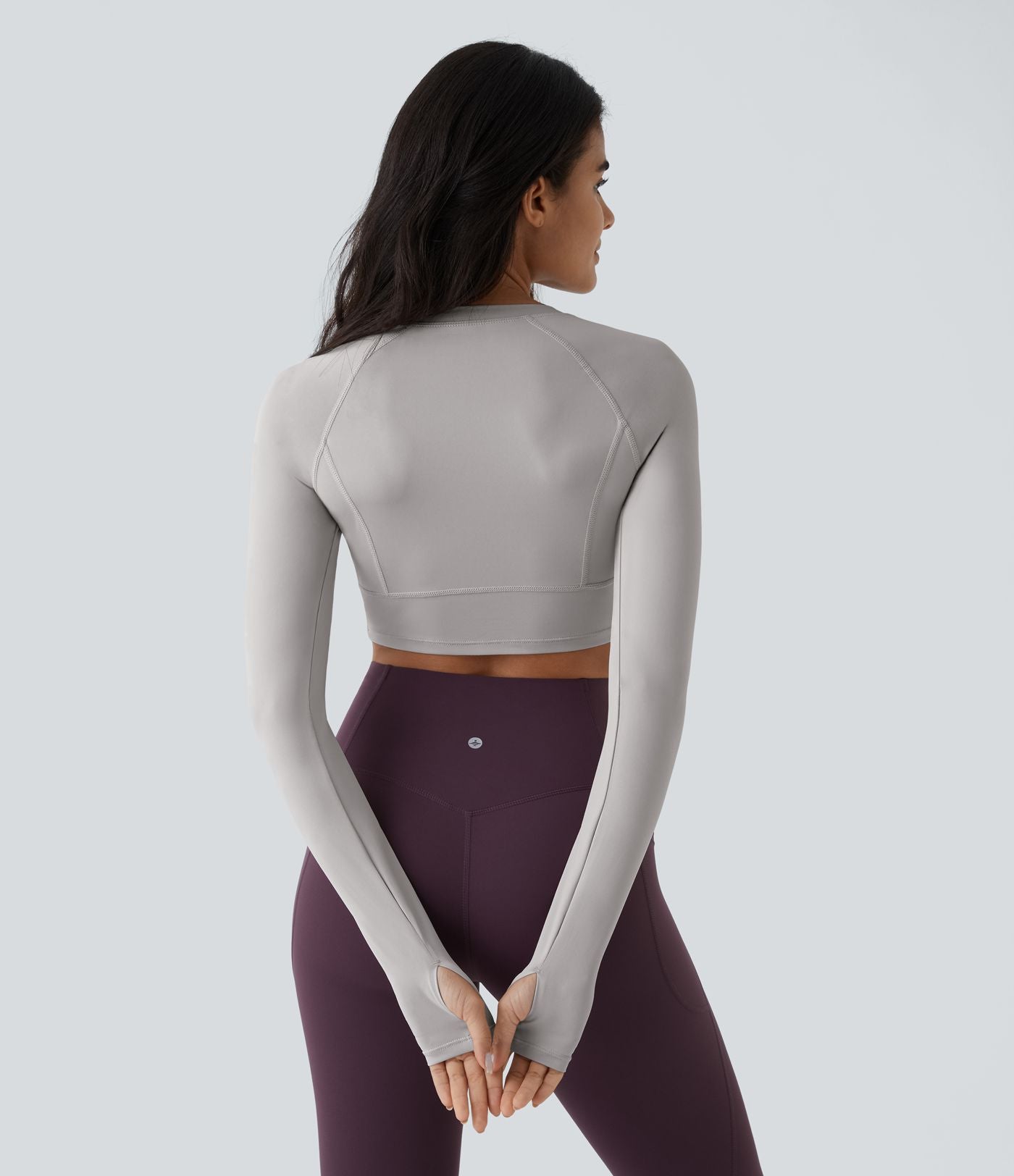 Top Sport Yoga Uni à Trou pour le Pouce Coupe Courte