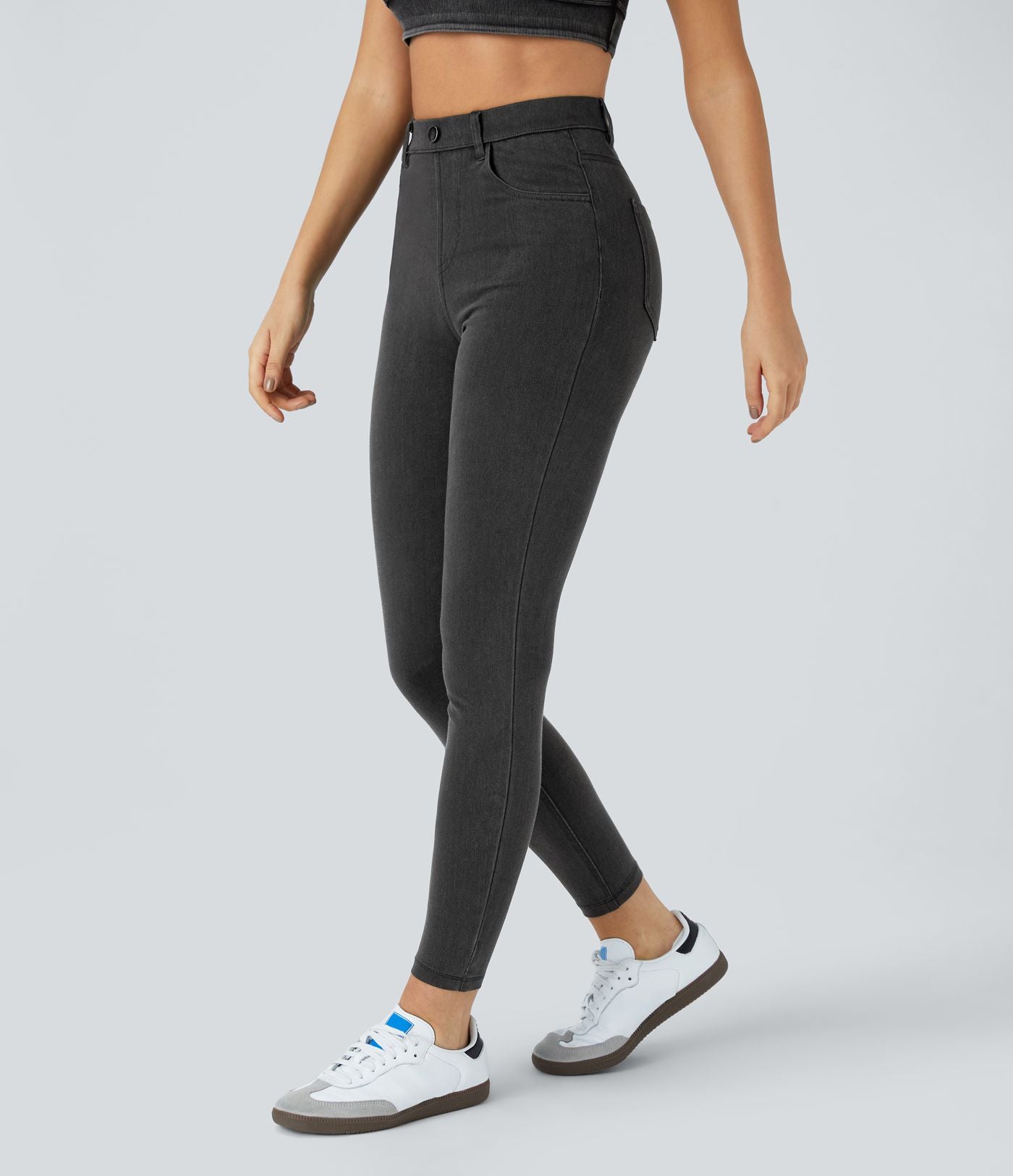 Leggings 7/8 de travail en denim taille haute avec poches Halara Flex™