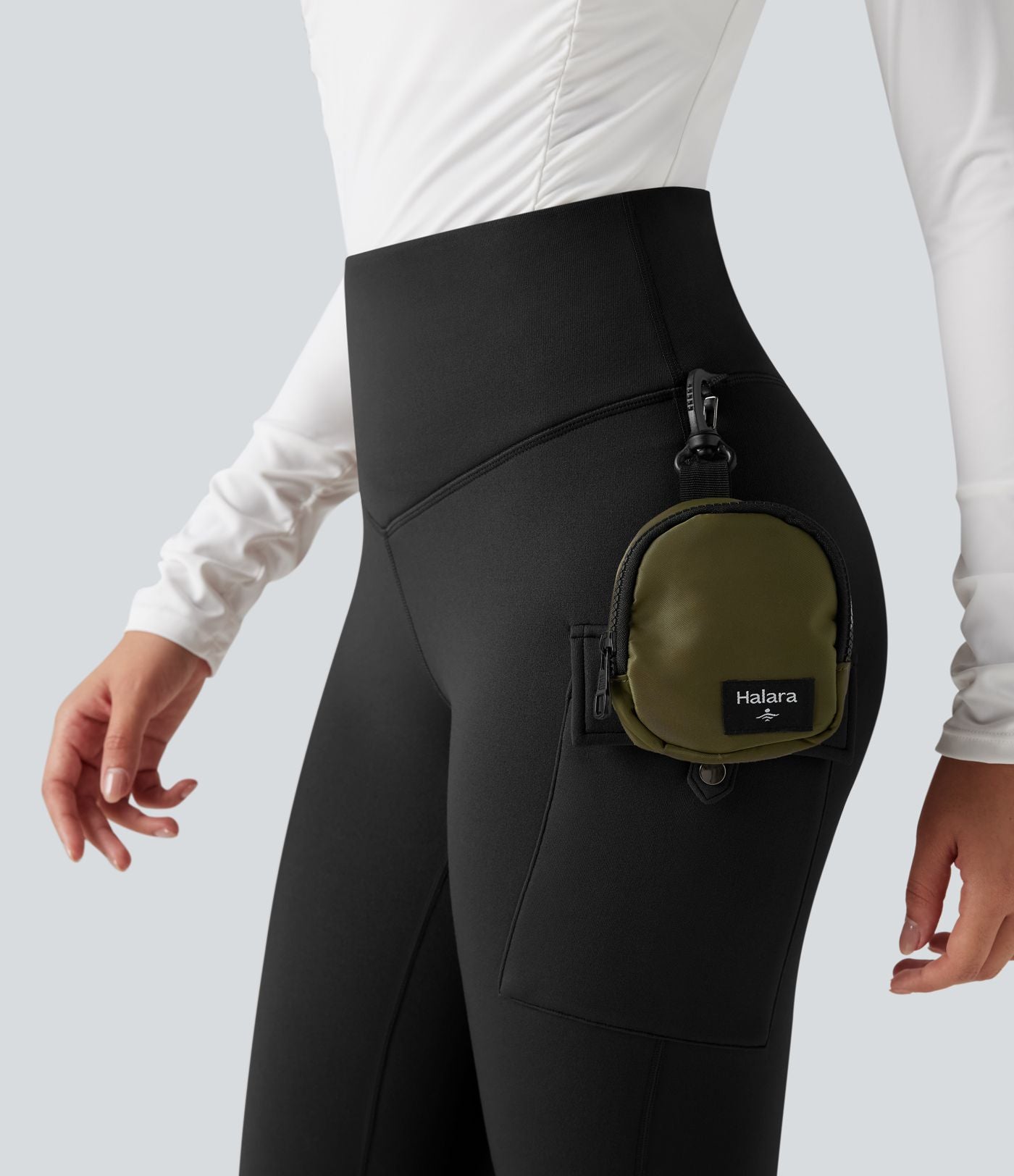 Legging de randonnée polaire gainant taille haute avec poches