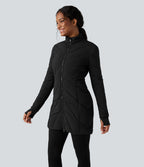 Doudoune PuffFlex col montant double zip avec passants pouces avec poches