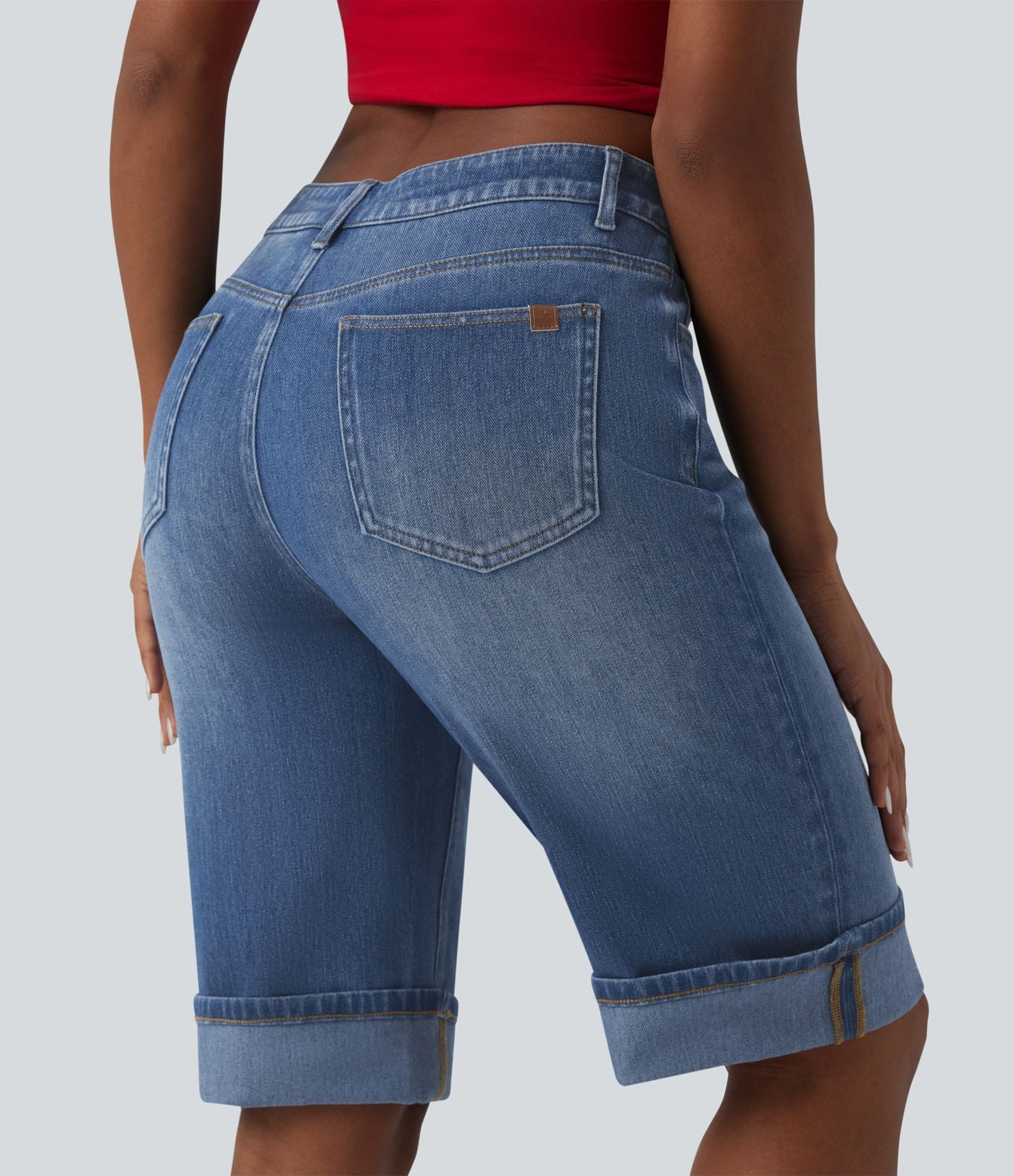 Short tailleur Halara Flex™ denim casual taille mi-haute avec poches