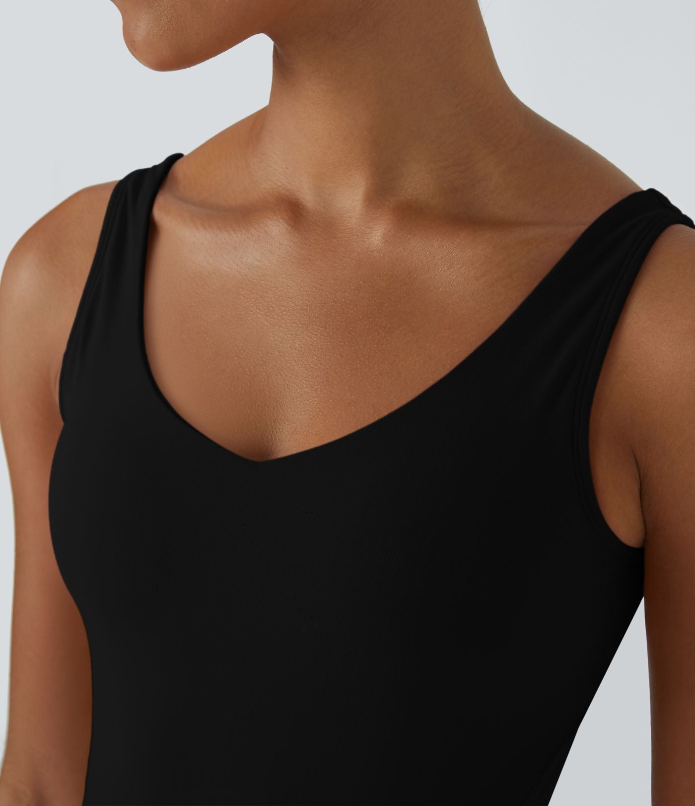 Softlyzero™ Plush Top Débardeur Uni Col en V Soutien-Gorge Intégré