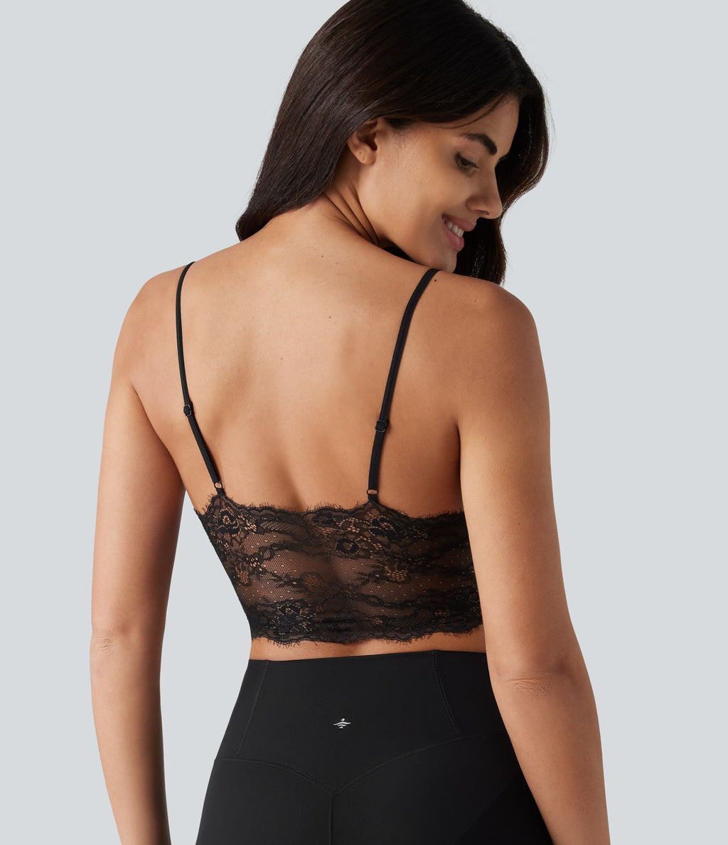 Brassière de sport décontractée OneForm Seamless Flow à maintien léger et dentelle contrastée