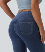 Halara Flex™ Jean évasé casual gainant taille mi-haute avec poches
