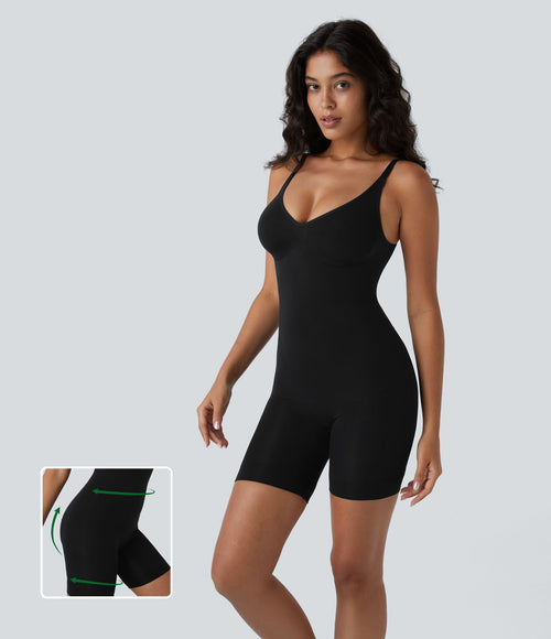 Body sculptant sans coutures à effet seconde peau, bretelles ajustables, dos nu, effet ventre plat et push-up fessier