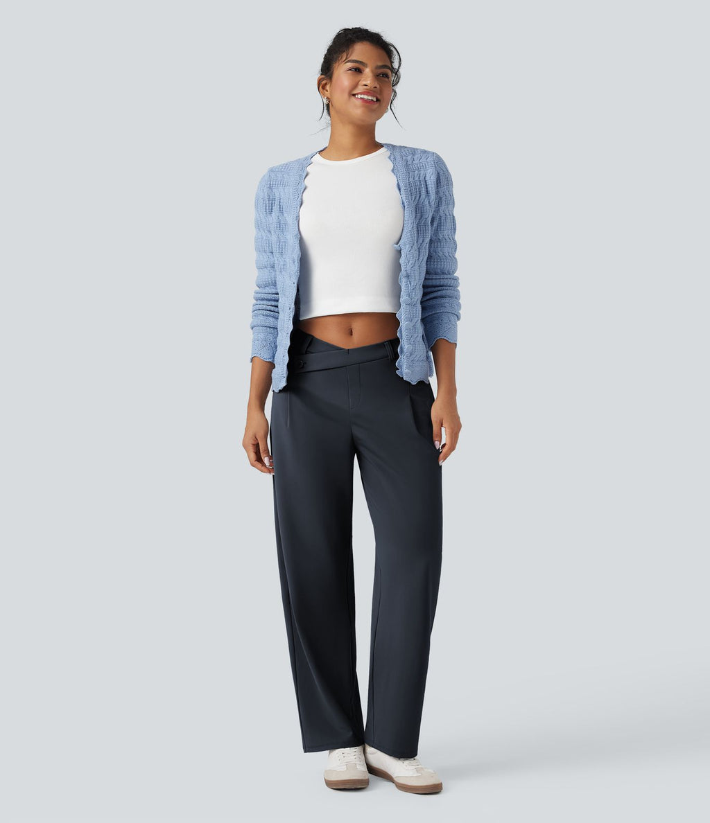 Pantalon tailleur fuselé asymétrique taille moyenne Halara Flex™ DayStretch avec poches
