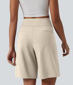 DayStretch Short tailleur bermuda plissé taille haute 25,5 cm avec poches