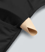 Combinaison casual en maille côtelée dos nu noué épaules dénudées manches longues avec soutien-gorge intégré et poches