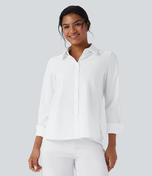 Chemise de travail unie à manches longues