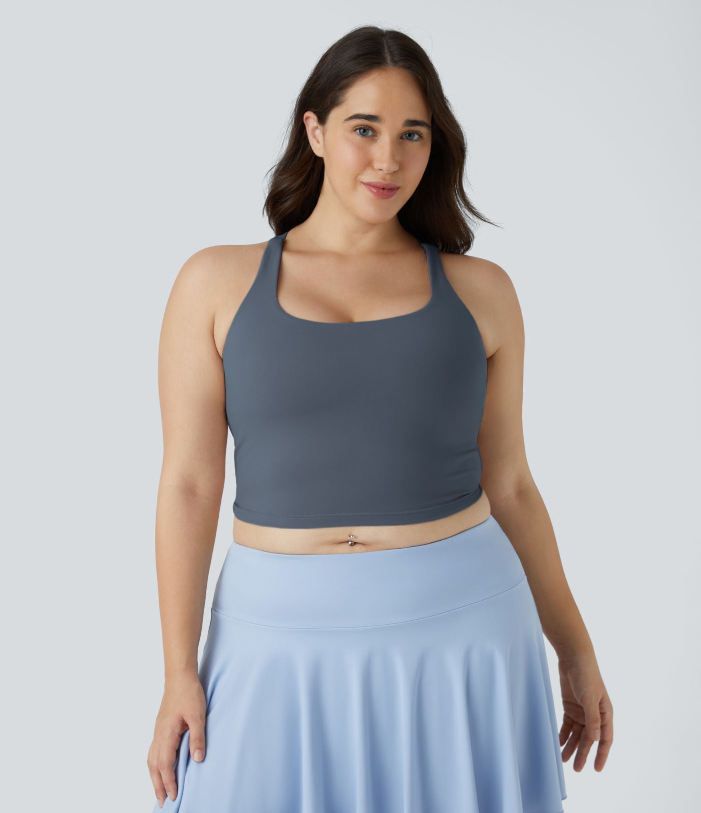 Débardeur Yoga Court Dos Nu Croisé Grande Taille
