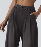 Jean large Halara Flex™ casual taille haute avec ceinture et poches