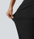 Pantalon de running court effet frais InstantCool taille haute à séchage rapide avec cordon intérieur, ourlet arrondi, poches et protection solaire UPF50+