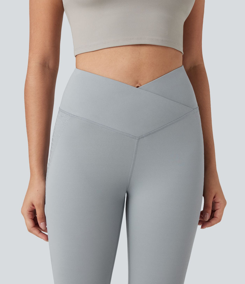 Legging yoga SoftlyZero™ 7/8 skinny taille haute croisée avec poches - UPF50+