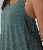Robe active de yoga mini 2 pièces à encolure en U, dos nu, dos nageur, maille contrastante et poche latérale
