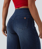 Jean large décontracté Halara Flex™ croisé taille haute avec poches