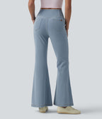 Halara Flex™ - Jean Ultra Evasé Tricot Extensible Lavé Poches Croisées Taille Haute