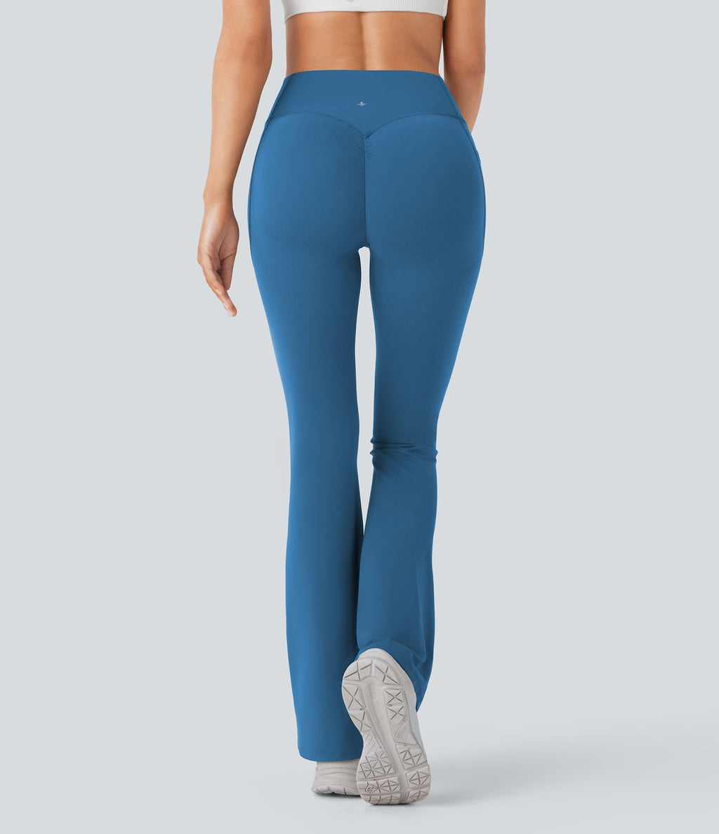 Pantalon de yoga à coupe bootcut gainant galbant taille haute avec effet scrunch et poches Halara UltraSculpt™