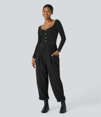 Pantalon décontracté en velours côtelé, taille haute, avec poches