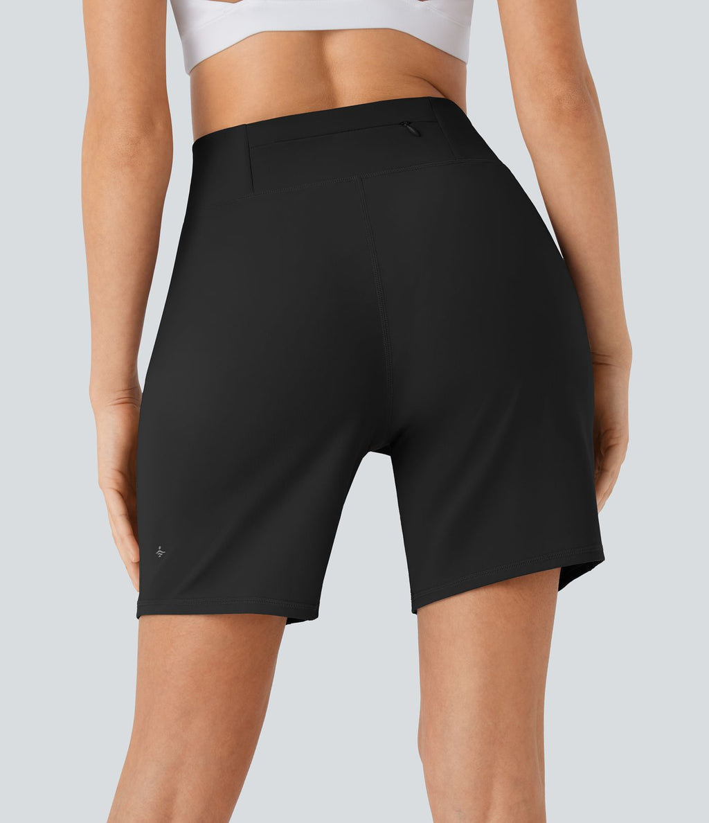 Short de yoga taille haute Softlyzero™ Airy multi-poches rafraîchissant 17,5 cm - Protection UPF50+