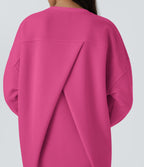 Sweat-shirt décontracté en polaire, col rond, manches longues, poches latérales, coupe oversize
