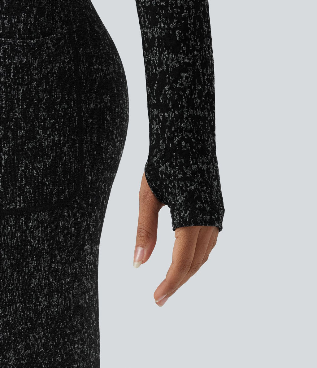Veste de yoga OneForm Seamless Flow à manches longues avec zip et passage de pouce