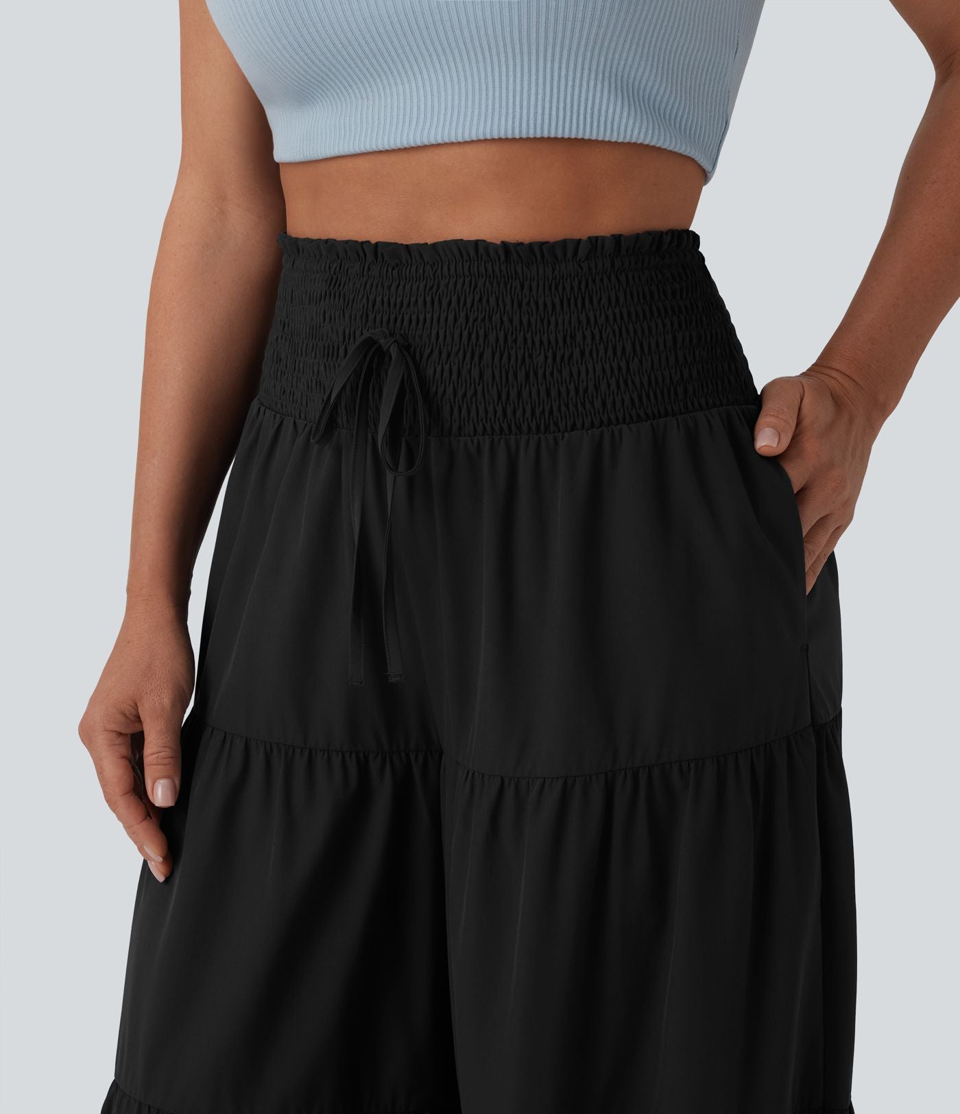 Pantalon bouffant Breezeful™ coupe ballon froncé noué séchage rapide taille haute avec poches